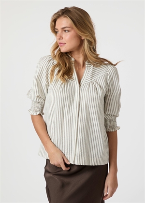 Diana crepe stripe bluse Brown Neo Noir 